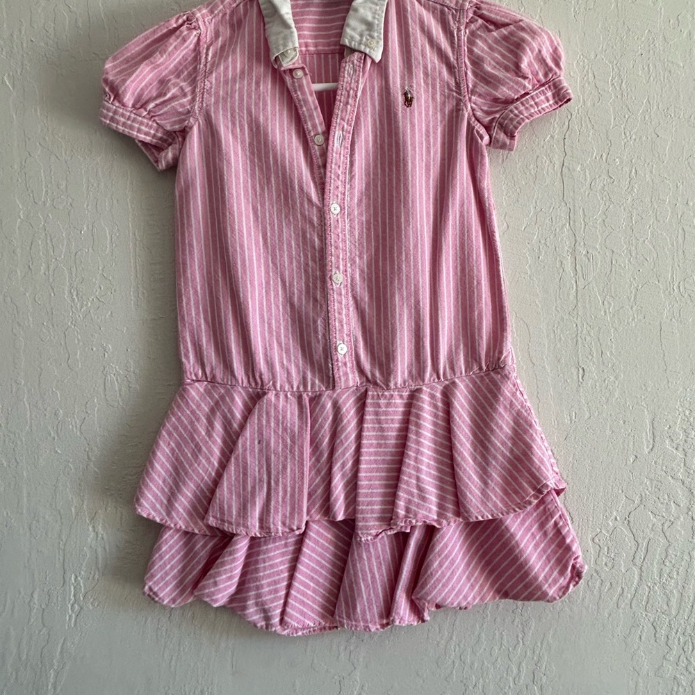 Polo by Ralph Lauren Pink Striped Kids Casual Dress